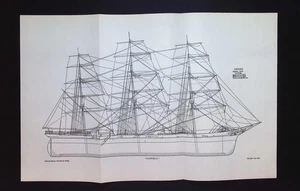 Garfield Sailing Ship Plan – 1927 Fold-Out Rigging Illustration Harland & Wolff - Picture 1 of 4