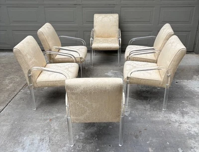 6 Lion in Frost Leon lucite acrylic mid century modern dining arm chairs vintage - Image 1 of 4