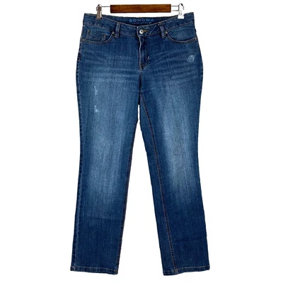 Sonoma Vaqueros Rectos Modernos Mujer Desgastados Talla 8 Elásticos Lavado Mediano Foto 1 de 4