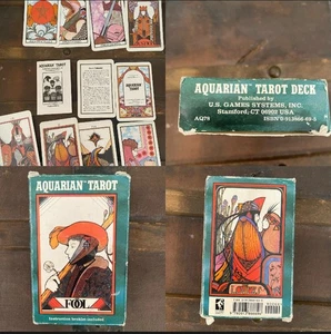 Vintage 1970c Aquarian Tarot Deck Morgan Press Inc David Palladini Illust. Blue - Picture 1 of 14