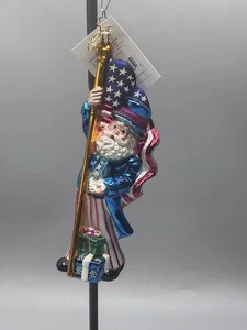 Christopher Radko American True & Through Ornament Patriotic 7” Rare Uncle Sam - Picture 1 of 8