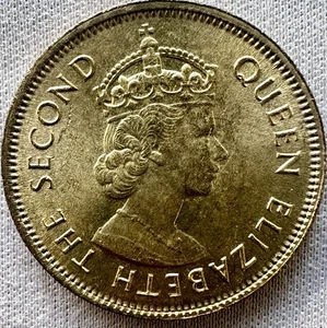 Hong Kong 1963 10 centavos - Isabel II níquel latón KM# 28,1 - Imagen 1 de 2