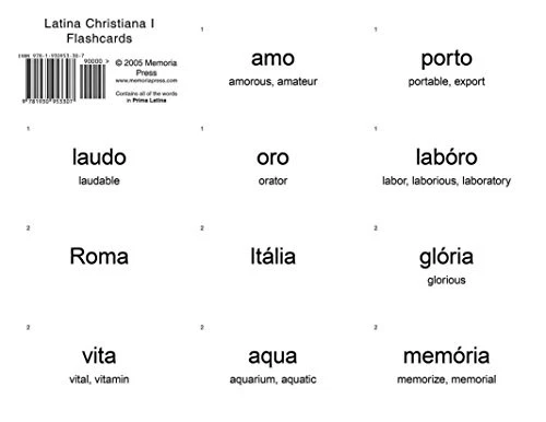 LATINA CHRISTIANA I FLASHCARDS (LATIN EDITION) By Memoria Press **Excellent** - Image 1 of 1