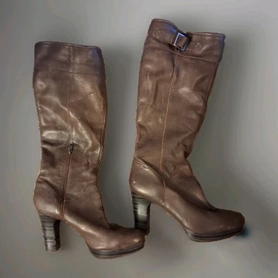 UGG Australia Savoie Platform Shearling Winter Brown Leather Fur Boot Size 12 - Image 1 of 4