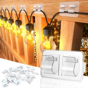 Ganchos para clips de luces de cadena para exteriores: 25 piezas clips de cable de alta resistencia con agua... - Imagen 1 de 7