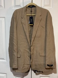Polo Ralph Lauren Men's Soft Modern Linen Suit Jacket Sport Coat 48R Tan Beige - Picture 1 of 5