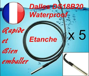 5x DS18B20 Dallas 1-Wire Digital Thermometer Etanche (Waterproof) - Foto 1 di 1