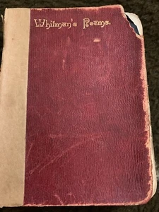 Walt Whitmans Poems Antique Hardcover Leaves  Of Grass Book 1890s Scott London - Picture 1 of 13