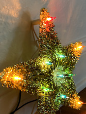GE Tinsel Tree Topper Merry Midget 11 Light Star in Box 8.5" Gold TTL2-11 TESTED