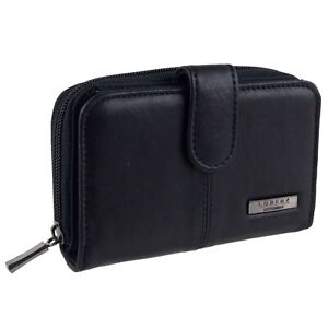 Lorenz LadiesWomens Leather Purse/Wallet Black RFID Protected