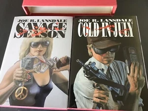 SAVAGE SEASON & COLD IN JULY #445 Signed JOE R LANSDALE Hap and Leonard PRISTINE - Picture 1 of 12