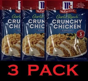McCormick GARLIC RANCH CRUNCHY CHICKEN Seasoning & Sauce Mixes 1.25 oz - 3 PACK - Picture 1 of 3