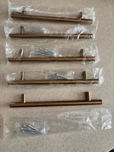 goldenwarm drawer pulls 6.25-inch center holes champagne bronze (5 pack) unused - Picture 1 of 6