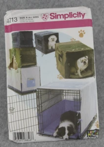 Simplicity Sewing Pattern 4713 Pet Dog Cat Crate Cover Mattress Bumper 3 Sizes - Picture 1 of 5