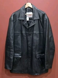 Heavy leather topcoat by Excelled - Picture 1 of 5