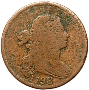 1798 S-147 R-5- Draped Bust Large Cent Coin 1c - Picture 1 of 2