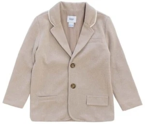 Klai Boys Stone Beige Cotton Knit Blazer Jacket Size 7 - Picture 1 of 6
