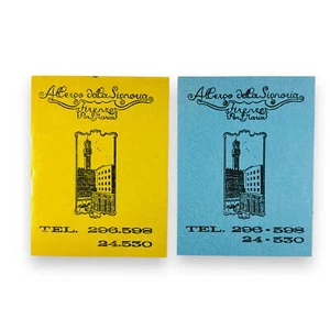 Albergo Della Signoria Firenze Florence Italy Vintage Luggage Label Lot of 2 - Picture 1 of 5