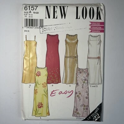 NewLook 6157 Shift Straight Dress High Neck Straps Used Ladies Cut Pattern EASY - Image 1 of 4