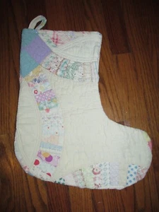 Trapunta Vintage Casale Primitivo Grande Calza Natalizia Pastello - Foto 1 di 4