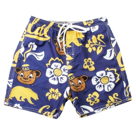 Men's Cal Berkeley Golden Bears Swim Trunks Floral Swim Shorts Cover