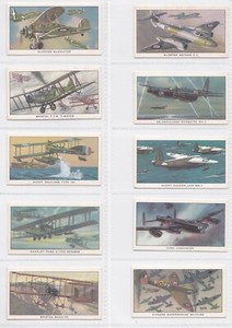 KELLOGG - A HISTORY OF BRITISH MILITARY AIRCRAFT (1-16) - FULL SET CARDS - VG