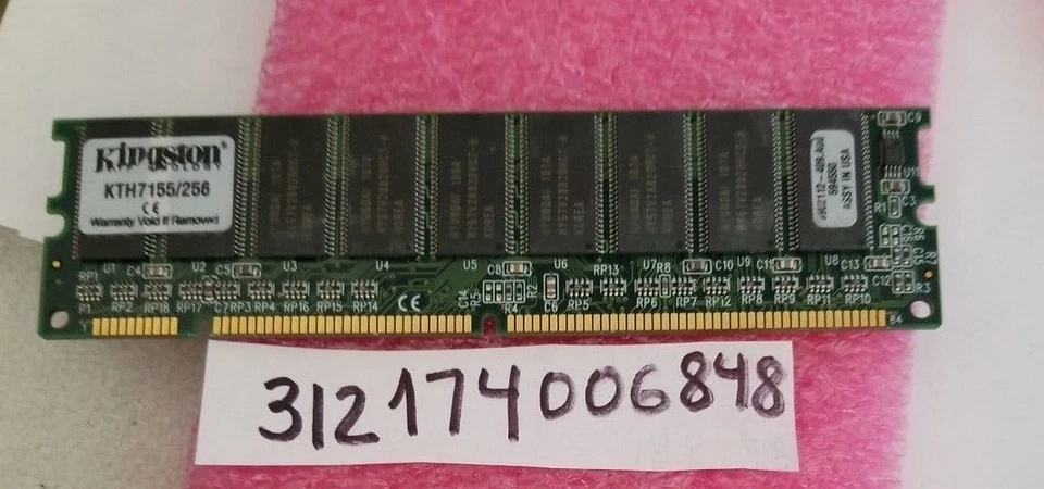 256mb  2RX8  sd sdram cl2 pc100 sdr 168pin ecc non-registered  low density 16x8  - Image 1 of 1