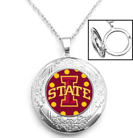 Iowa State Cyclones Womens Sterling Silver Necklace With Locket Jewelry Gift D16 Cover