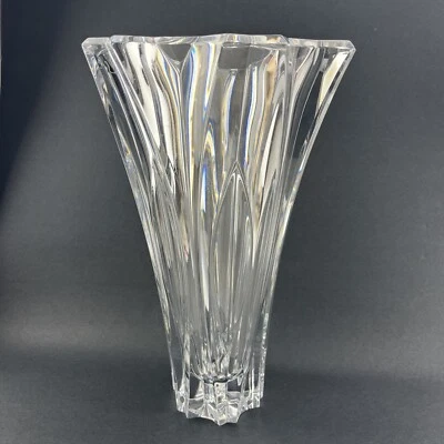 Rogaska 透明水晶重型大号优雅花瓶 13 英寸高底部加盖 — 第 1/4 张图片
