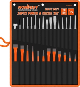 HORUSDY 28 Piece Punch Pin Set - Heavy Duty Punch & Chisel Set - Ex Display - Picture 1 of 7
