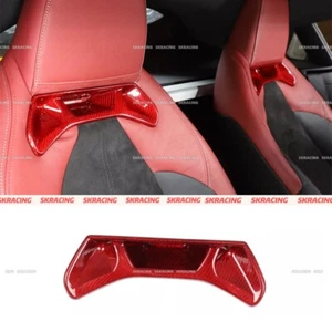 For Toyota Supra A90 2020-2024 Seat Back Trim Cover Real Carbon Fiber Red 2PCS - Picture 1 of 32