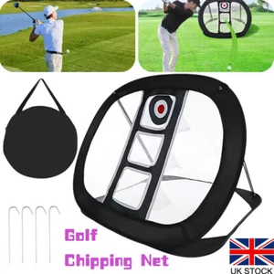 Portable Golf Practice Chipping Net Swing Trainer In/Outdoor Pitching Cages Mat - Picture 1 of 12