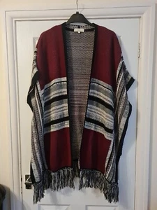 Next Sleeveless Knitted Cardigan Poncho Tassel Large - Picture 1 of 8