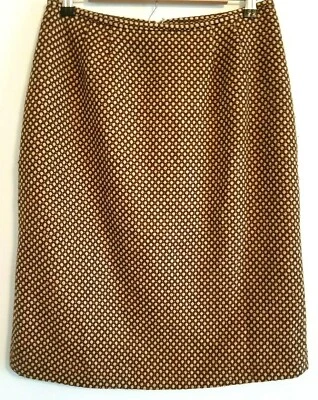 Falda Le Suit 8 Forrada Marrón Beige Abertura Geométrica en la Espalda Recta Ropa de Oficina Foto 1 de 4