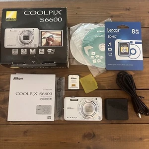 Nikon COOLPIX S6600 16.0MP Digital Camera White w/BOX From Japan - Picture 1 of 11