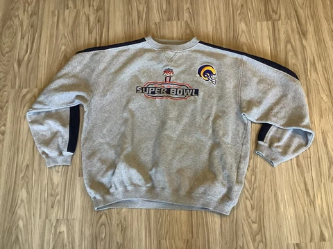 Vintage St Louis Rams Sweater Super Bowl XXXIV Champions 2000 Large NFL See Pics Cover
