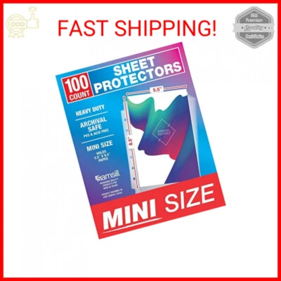 Samsill Mini Sheet Protectors 100 Pack, 5.5 x 8.5 Inch Page Protectors for Mini  - Image 1 of 2