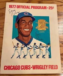 ERNIE BANKS HARRY CARAY autographed signed 1977 CUBS SCORECARD JSA COA - Picture 1 of 5