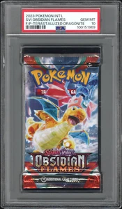 2023 Pokemon S&V Obsidian Flames Booster Pack Dragonite Art PSA 10 Gem Mint - Picture 1 of 2