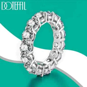 DOTEFFIL 7ct 5mm D Color VVS1 Moissanite Diamond Ring 925 Silver With GRA - Picture 1 of 9