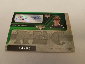 Colt Morton 2008 Topps Triple Threads Autograph Auto Jersey SP RC /50 Padres 🔥 - Picture 1 of 4