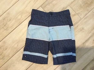 Micros Boys Youth 8 Hybride Swim Shorts Bathing Suite Color Block Blue Stripes - Picture 1 of 5