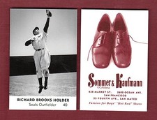 1950 Sommer & Kaufmann: #40 R. BROOKS HOLDER, Seals/PCL | Aldana commemorative