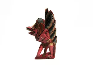 Garuda Indonesien Bali rot Asien geschnitzte Holzfigur 11-12 cm handbemalt - Bild 1 von 12