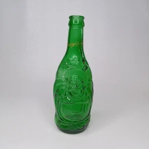 Lucky Buddha Enlightened Beer Green Glass Figural Empty Bottle 16 OZ Collectible - Picture 1 of 9