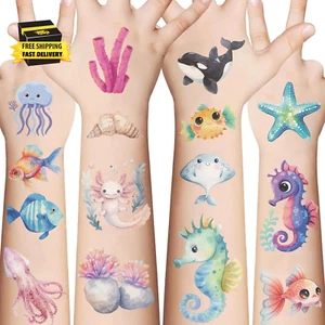 90 PCS Ocean Life Temporary Tattoos Sea Themed Birthday Party Decorations Favors - Picture 1 of 8