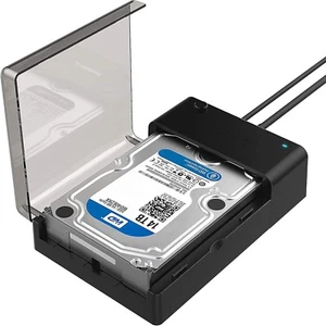 USB 3.0 to SATA External Hard Drive Lay-Flat Docking Station for 2.5 or 3.5in HD - Picture 1 of 8