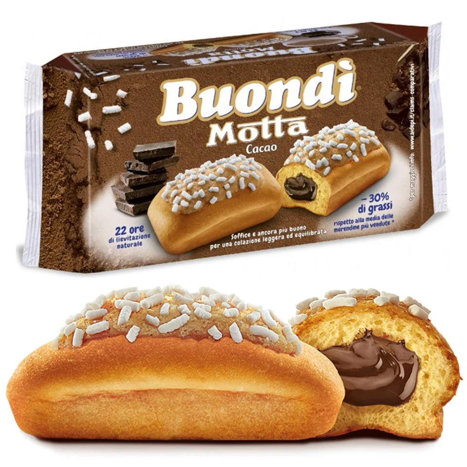 MERENDINE MOTTA BUONDI' AL CACAO 6 PZ 258 GR MERENDA CIOCCOLATO SOFFICE
