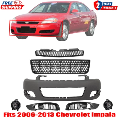 Front Bumper Cover & Grille Assembly Kit For 2006-2013 Fits Chevrolet Impala Foto 1 de 4