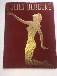 1958 Folies Bergere Paris Theater Program with Velvet Cover - Picture 1 of 12